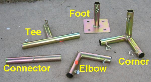 typical prefabricated frame parts